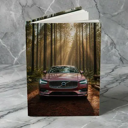Volvo S90 Parked in Sunlit Forest
