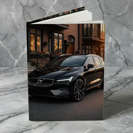 Volvo V40 Black Parked Urban Street Sunset