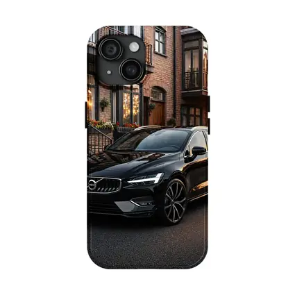 Volvo V40 Black Parked Urban Street Sunset