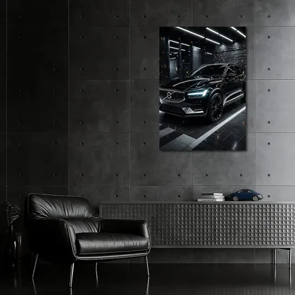 Volvo XC60 Black SUV Dark Garage