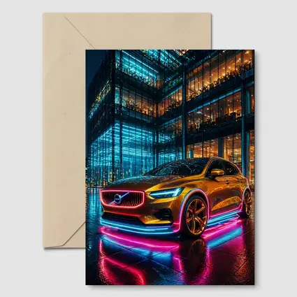 Volvo V40 Neon Lights City Night