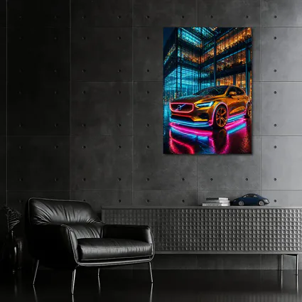 Volvo V40 Neon Lights City Night