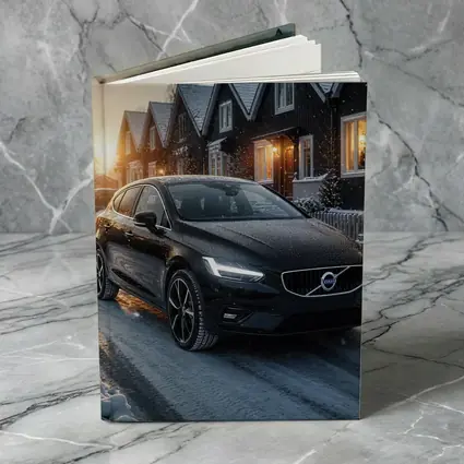 Volvo V40 Black On Snowy Winter Street