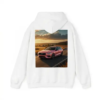 Volvo V60 Pink Wagon Country Road Sunset