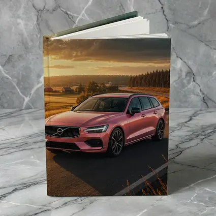 Volvo V60 Pink Wagon Country Road Sunset
