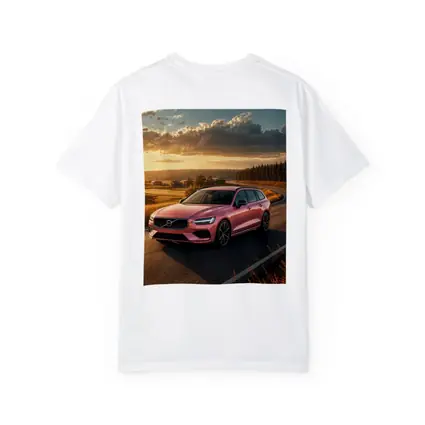 Volvo V60 Pink Wagon Country Road Sunset