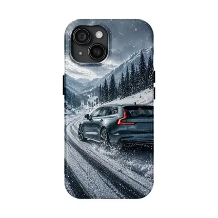Volvo V60 Drifting Snow Mountain Road