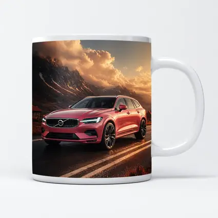 Volvo V60 Pink Road Mountain Sunset