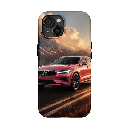 Volvo V60 Pink Road Mountain Sunset