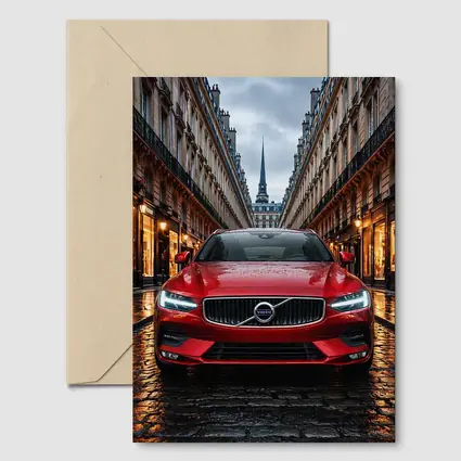 Volvo S60 Red Car Paris Street