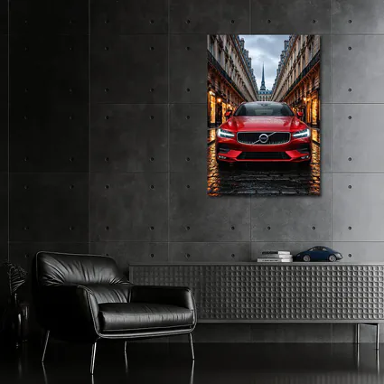 Volvo S60 Red Car Paris Street