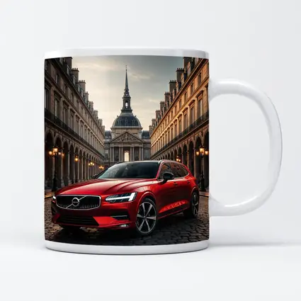 Volvo V60 Red Wagon Paris Courtyard
