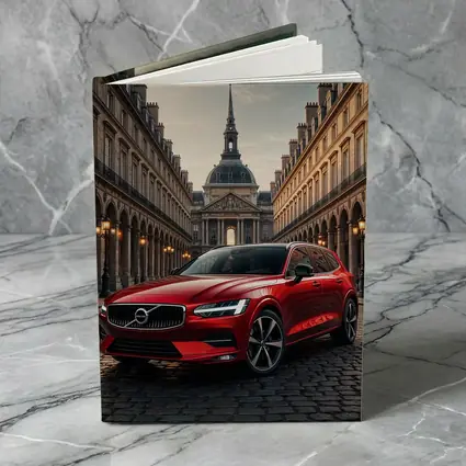 Volvo V60 Red Wagon Paris Courtyard