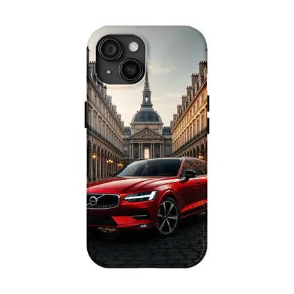 Volvo V60 Red Wagon Paris Courtyard