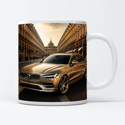 Volvo V90 Gold Paris Street Scene