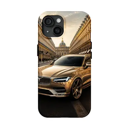 Volvo V90 Gold Paris Street Scene