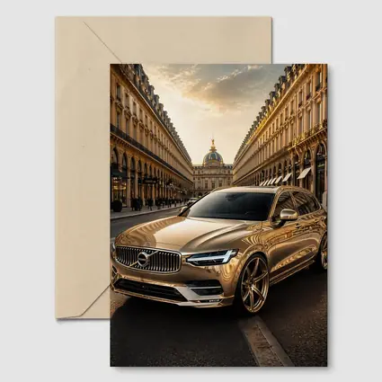 Volvo V90 Gold Paris Street Scene