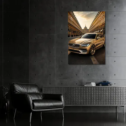 Volvo V90 Gold Paris Street Scene