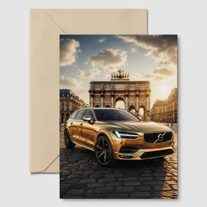 Volvo V90 Gold Paris Arc de Triomphe
