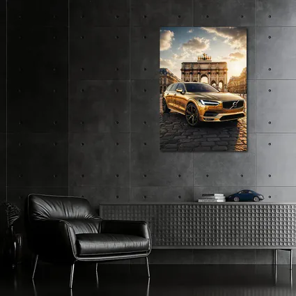 Volvo V90 Gold Paris Arc de Triomphe