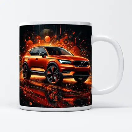Volvo XC40 Orange Abstract Digital Art