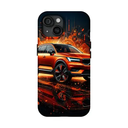 Volvo XC40 Orange Abstract Digital Art