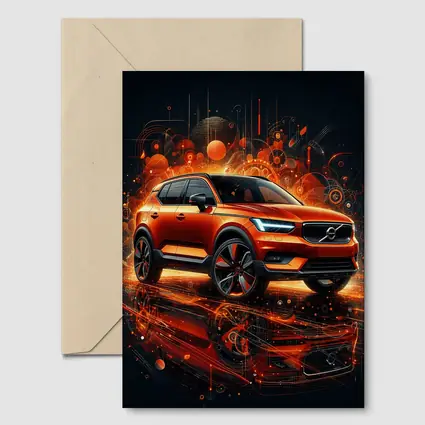 Volvo XC40 Orange Abstract Digital Art