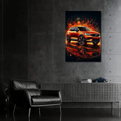 Volvo XC40 Orange Abstract Digital Art