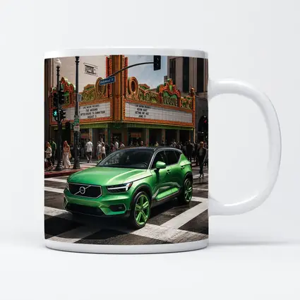 Volvo XC40 Green Hollywood Boulevard City Street