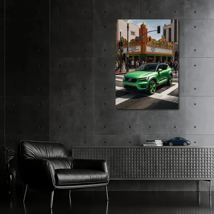 Volvo XC40 Green Hollywood Boulevard City Street