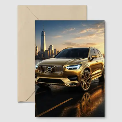 Volvo XC60 Gold City Skyline Sunset