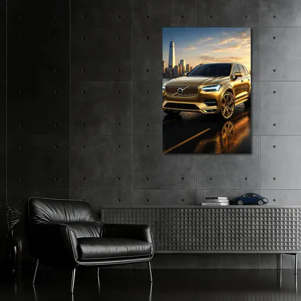 Volvo XC60 Gold City Skyline Sunset