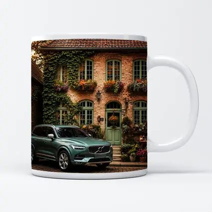 Volvo XC90 Parked Outside Charming Brick House