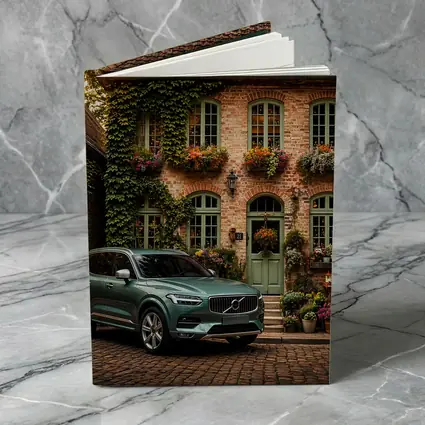 Volvo XC90 Parked Outside Charming Brick House