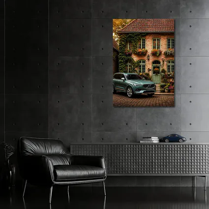 Volvo XC90 Parked Outside Charming Brick House