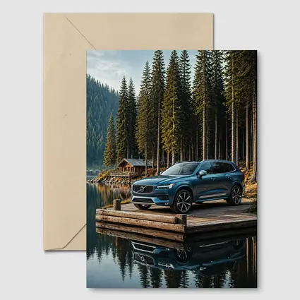 Volvo XC60 Parked on Lakeside Forest Dock