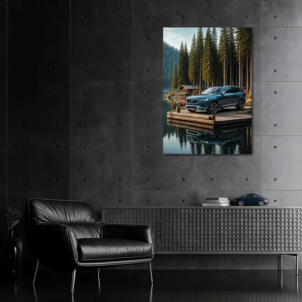 Volvo XC60 Parked on Lakeside Forest Dock