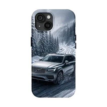 Volvo XC90 SUV Drifting Snowy Mountain Road