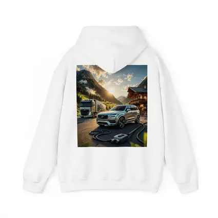 Volvo XC90 Charging Mountain Sunset Scene
