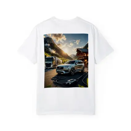 Volvo XC90 Charging Mountain Sunset Scene