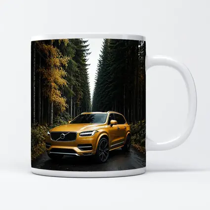 Volvo XC90 Gold SUV Forest Road