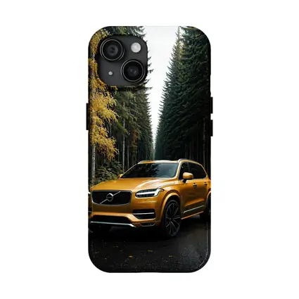 Volvo XC90 Gold SUV Forest Road
