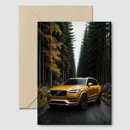 Volvo XC90 Gold SUV Forest Road