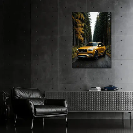 Volvo XC90 Gold SUV Forest Road
