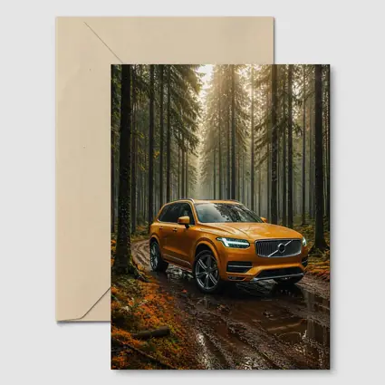 Volvo XC90 SUV Wet Forest Trail