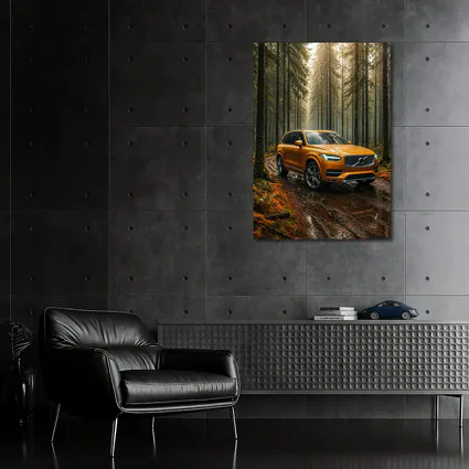Volvo XC90 SUV Wet Forest Trail