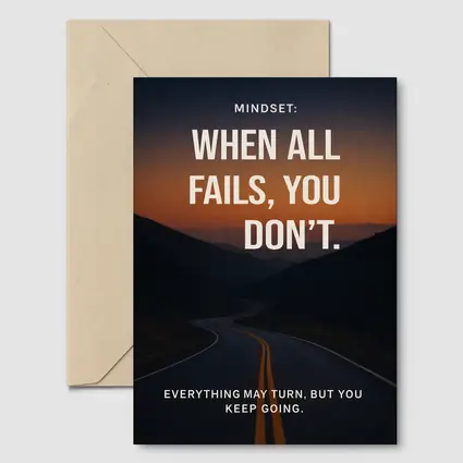 Mindset Quote Road Sunset Motivational Art