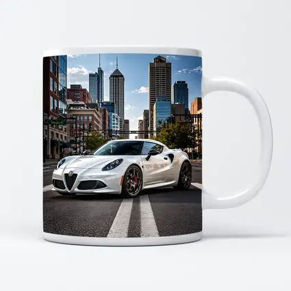 White Alfa Romeo 4C City Street
