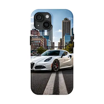 White Alfa Romeo 4C City Street