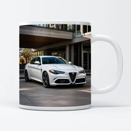 Alfa Romeo Giulia White Urban Architecture Setting